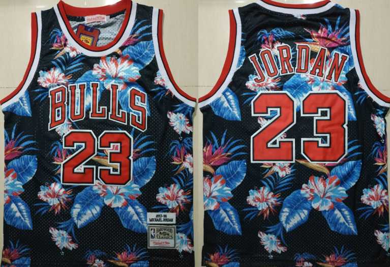 Bulls 23 Michael Jordan Black 1997 98 Hardwood Classics Floral Fashion Swingman Jersey Dzhi,We sell and wholesale Bulls 23 Michael Jordan Black 1997 98 Hardwood Classics Floral Fashion Swingman Jersey Dzhi on line form chian!